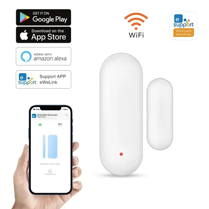 EWelink WiFi - Alarme de sécurité magnétique intelligente pour portes et fenêtres - Surveillance à d