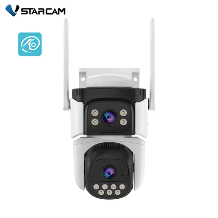 Caméra Dôme IP Wi-Fi Vstarcam 4MP à Double Objectif avec Détection Humanoïde IA en Couleur et Applic
