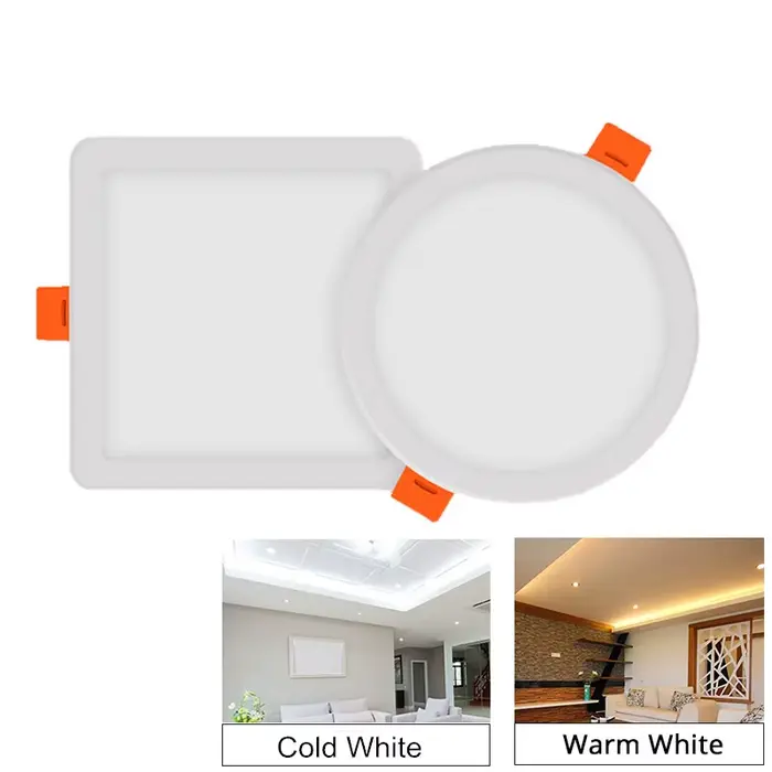 6W 8W 15W 20W LED panneau lumineux encastré plafond LED Downlight Ultra mince trou de coupe panneau 