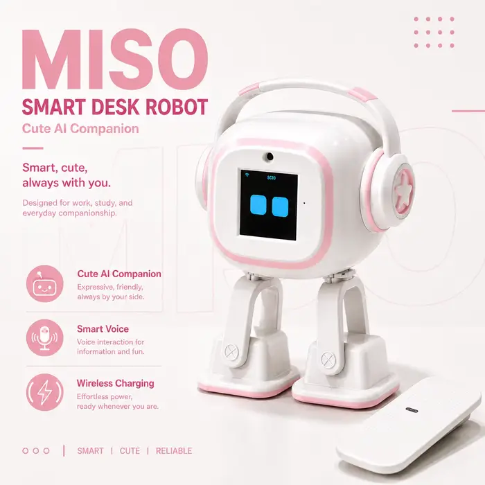 Robot IA EMO |   Chat intelligent multilingue, assistant interactif, robot dansant, compagnon de bur