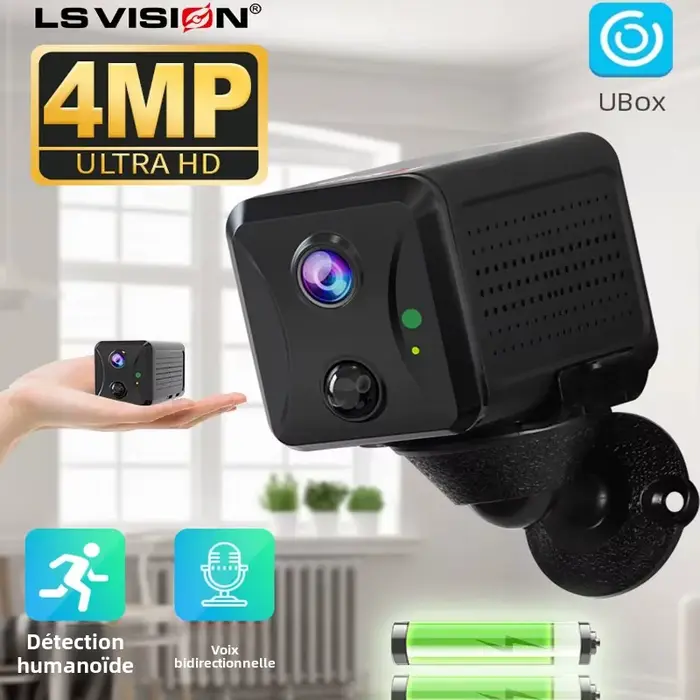 Caméra de sécurité LS VISION Ubox Mini 4G avec carte SIM ou Wifi