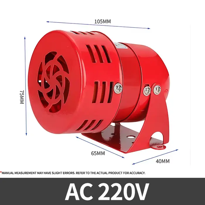 Sirène de moteur 120 dB MS-190, sirène d'alarme industrielle 220 V avec boîtier métallique, alarme s