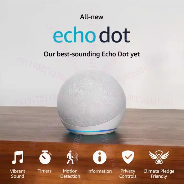 Haut-parleur intelligent avec affichage de l'heure |   Echo Dot 5ème et 4ème génération, combo assis