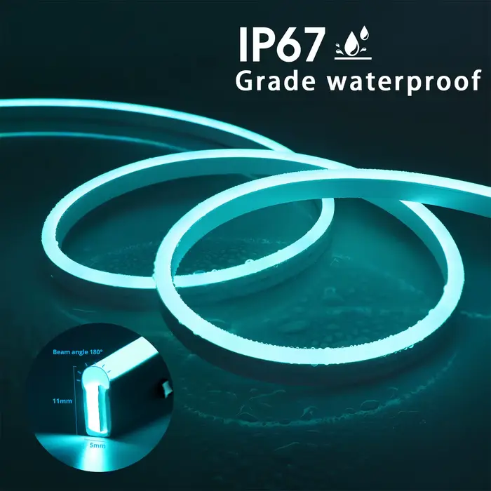 Bande Néon LED RGB USB DC5V, 1/2/3/4/5m, Étanche IP65, Application Bluetooth et Télécommande pour Éc