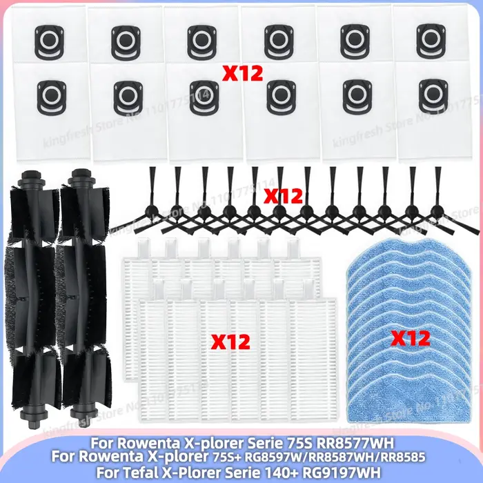 Compatible avec (Rowenta X-plorer Série 65+, 75S RR8577WH, 75S+ RG8597W/RR8587WH/RR8585, Tefal X-Plo