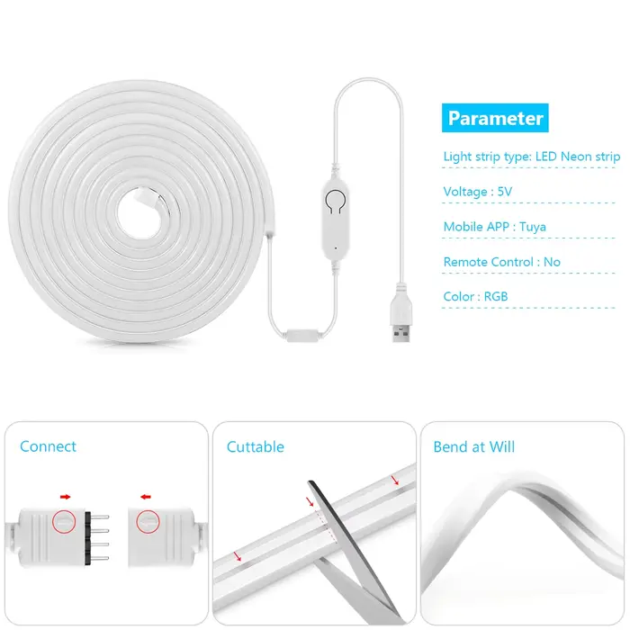 Bande lumineuse LED COB WiFi RGB