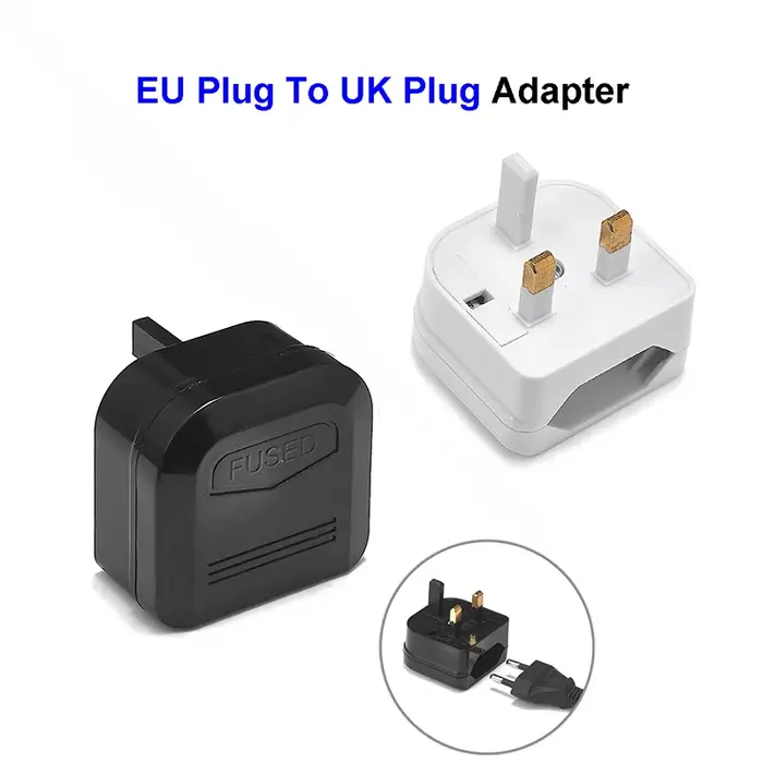 Adaptateur de prise Euro EU vers UK avec fusible 3A/5A/13A