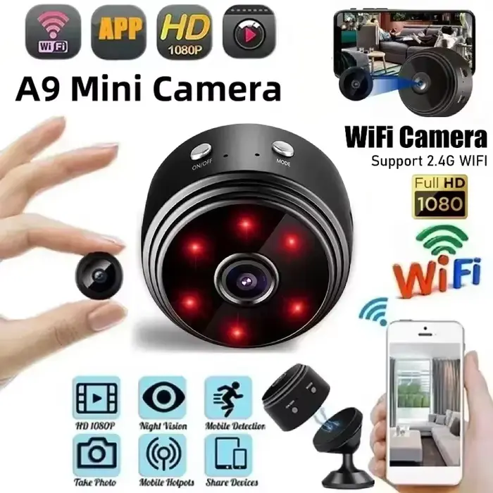 A9 Mini caméra 1080P WiFi Surveillance originale Protection de sécurité avec mouvement Version noctu