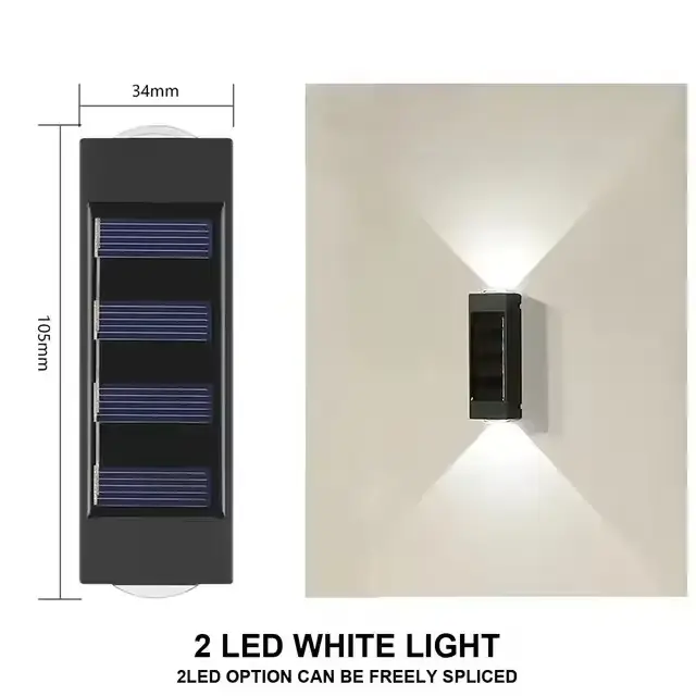 Lampe solaire extérieure murale 10 LED étanche pour jardin, terrasse, rue, lampe décorative d'ambian