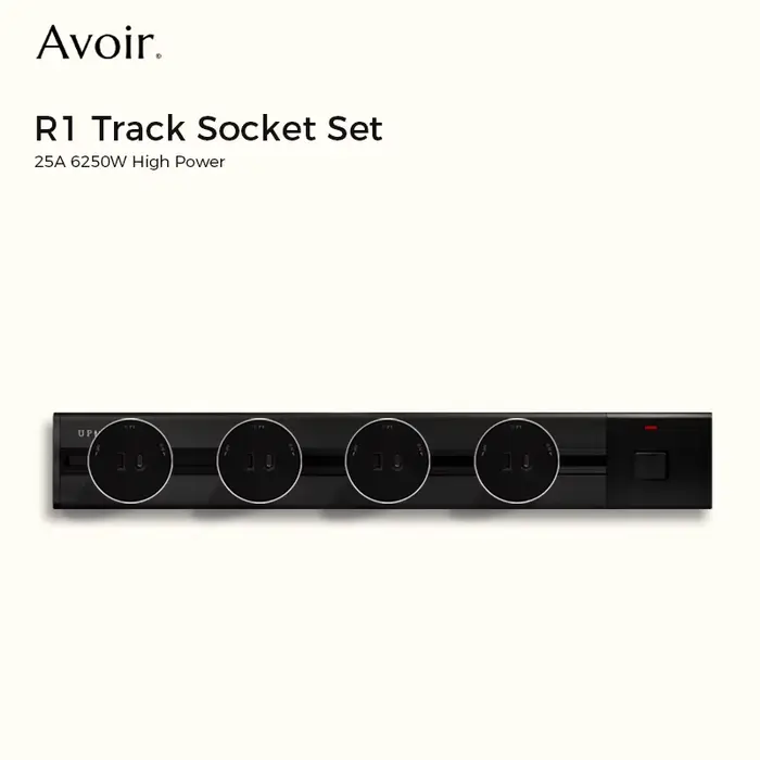 Avoir-Ensemble de prises de courant sur rail en plastique brossé en aluminium
