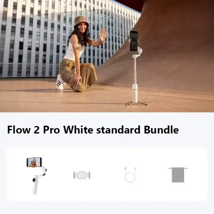 Insta360 Flow 2 Pro Stabilisateur de cardan portable AI Cinéma 360 °   Suivi de zoom actif Infinite 
