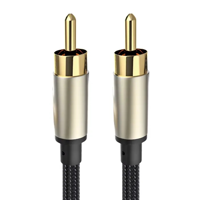 Câble Coaxial SPDIF RCA vers RCA plaqué or, pour amplificateur de caisson de basses, mélangeur de Co