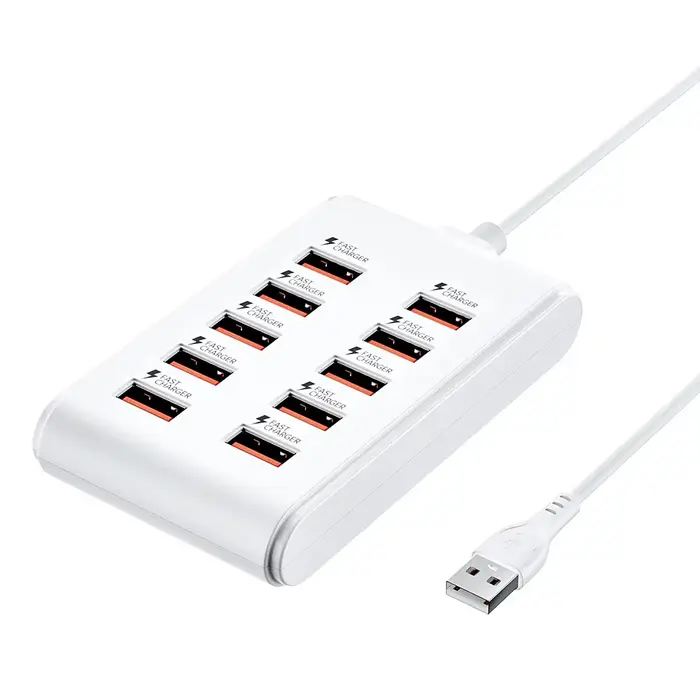 Prise de courant multiprise 10-en-1 avec 10 ports USB, convertisseur de charge rapide, station de ch