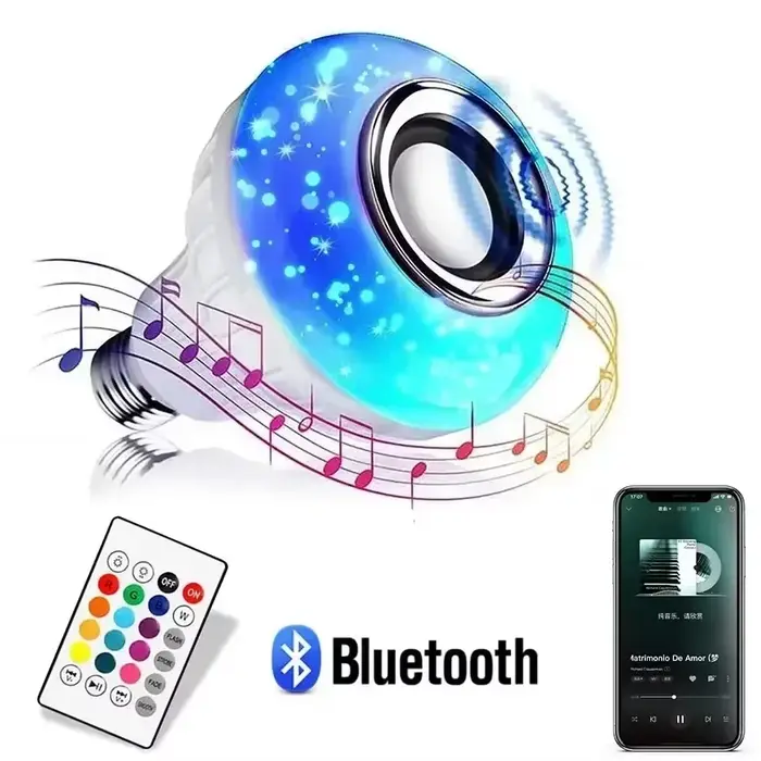 Ampoule musicale Bluetooth E27 RGBW 85-265V avec télécommande pour DJ Disco scène chambre salon écla
