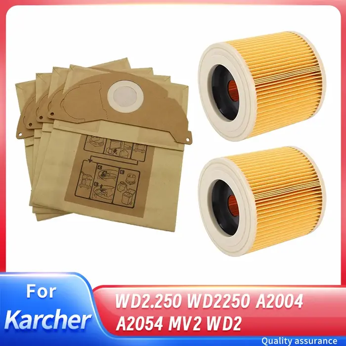 Sacs à poussière avec filtres Hepa pour aspirateur Karcher WD2.250 WD2250 A2004 A2054 MV2 WD2, pièce