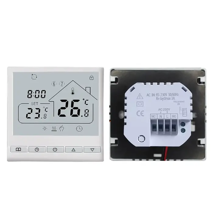 Thermostat intelligent WiFi 5 + 2 Programmable 3A, chauffage de l'eau, commande vocale Tuya, install