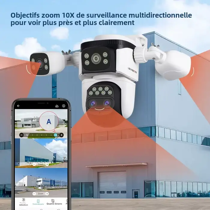 LS VISION 20MP 3 * écrans Surveillance à domicile caméra Wifi 10X Zoom