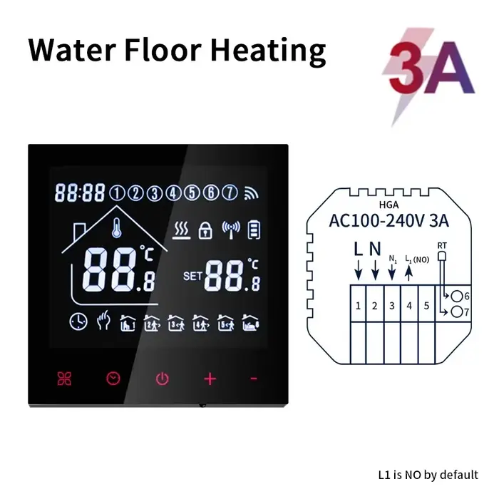 Thermostat intelligent Tuya WiFi, chauffage au sol, chaudière à gaz électrique/eau, régulateur de te