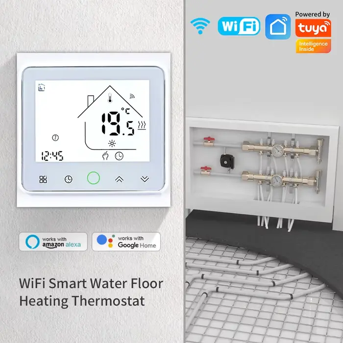 Thermostat WiFi intelligent AC230V 3A 16A APP/commande vocale pour chauffage au sol avec écran LCD n