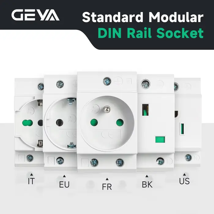 Prise modulaire encastrée sur rail DIN GEYA pour armoire de distribution