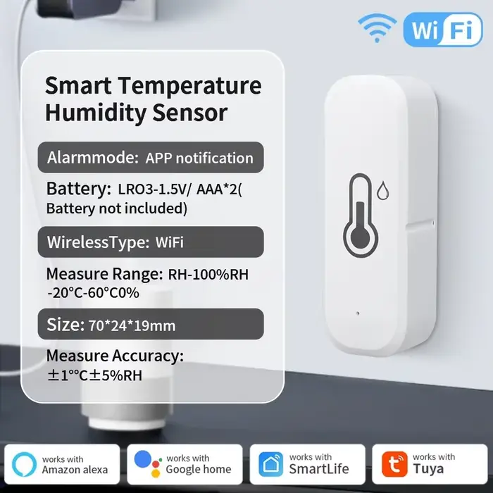 Alimenté par Tuya, thermomètre Zigbee 3.0/Wifi, capteur intelligent de température et d'humidité, ap