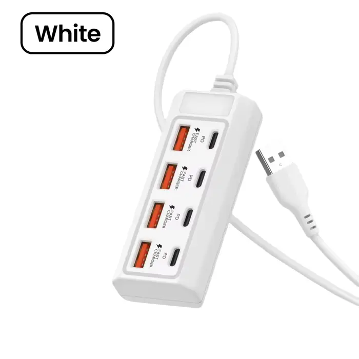 25W 8 en 1 USB charge rapide prise électrique Type C multiprise chargeur Station d'accueil adaptateu