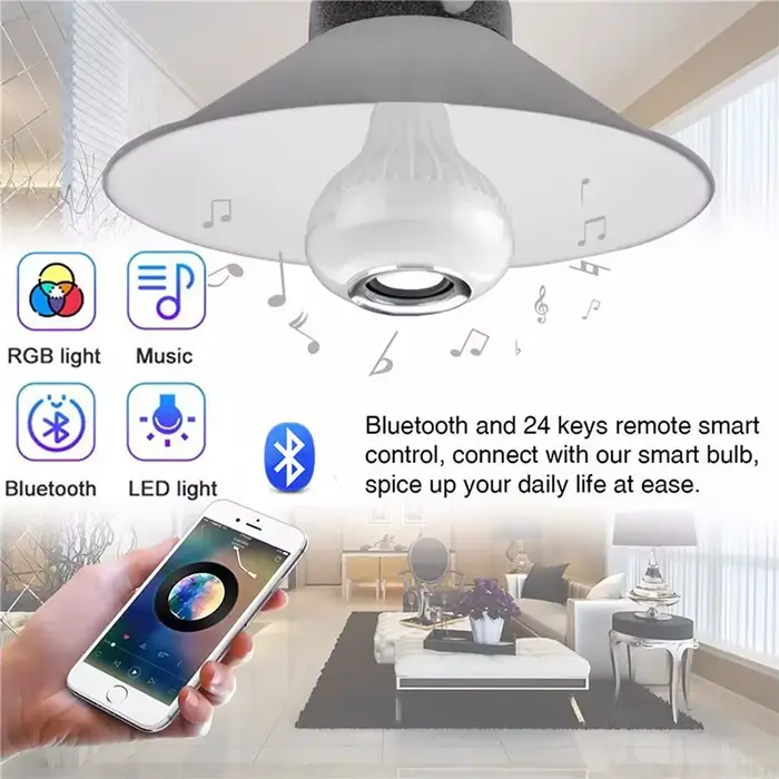 Ampoule de musique avec haut-parleur Bluetooth E27