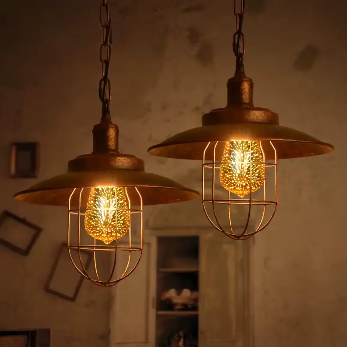 LED 3D lumière Vintage ampoules coloré feux d'artifice effet 3D lampe lampes de Table 110 V - 240 V 