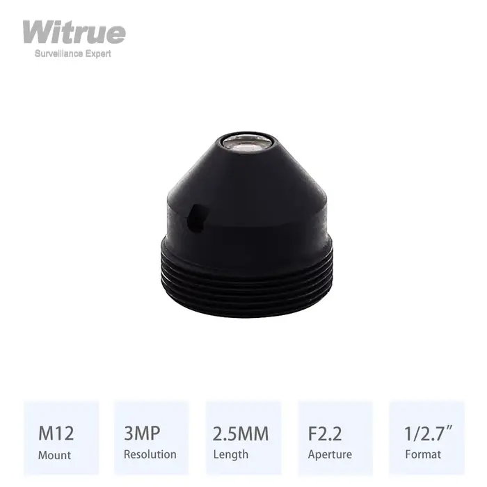 Witrue Sténopé HD 3MP 2.5MM M12 Mont Ouverture F2.2 Format 1/2.7 "pour Mini Surveillance Caméras De 