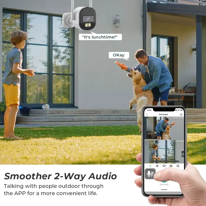 Caméra de sécurité IP extérieure Tuya Wifi PTZ avec zoom 10X