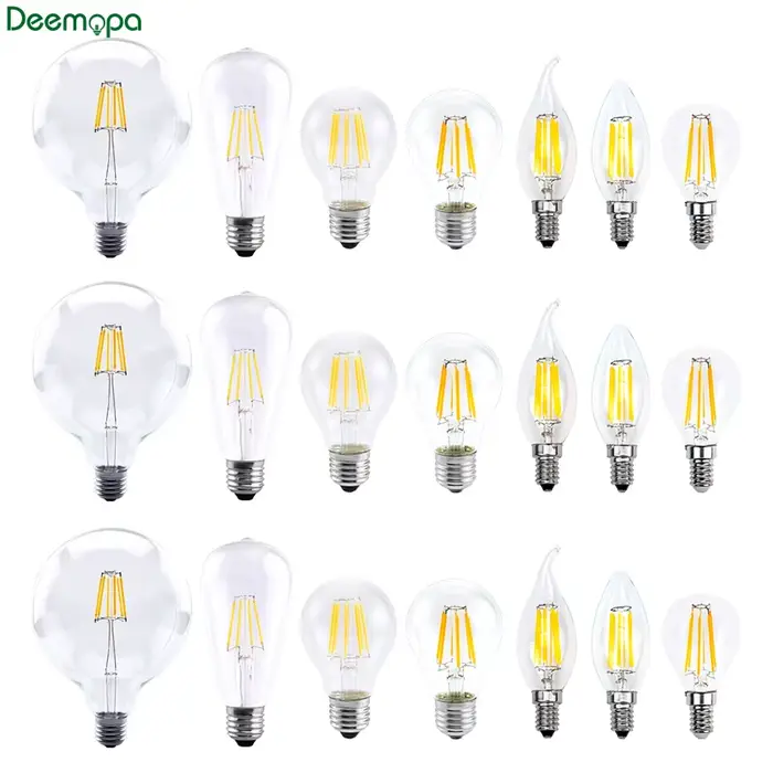 Ampoule à Filament LED E27 rétro Edison lampe 220V 2W 4W 6W 8W E14 Vintage bougie Globe lustre éclai