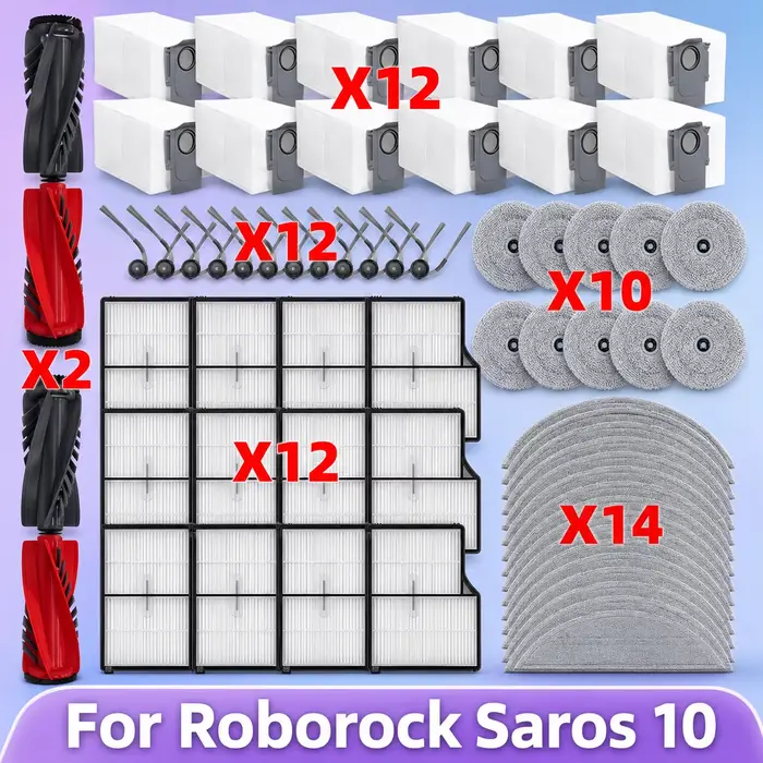 Pièces d'aspirateur en ABS pour Roborock Saros 10 et S9 MaxV Ultra en couleur beige blanc bleu ciel et plus pour une maison propre et moderne