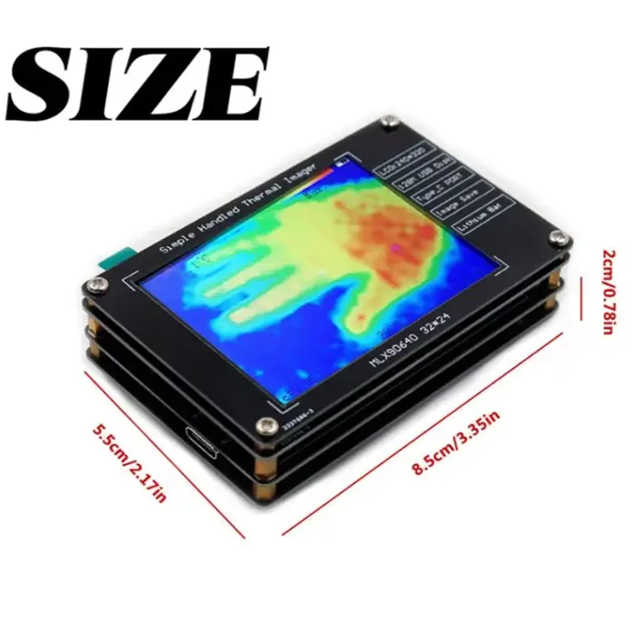 Caméra infrarouge, caméra infrarouge numérique MLX90640, caméra thermique portable, écran LCD 2,8 po