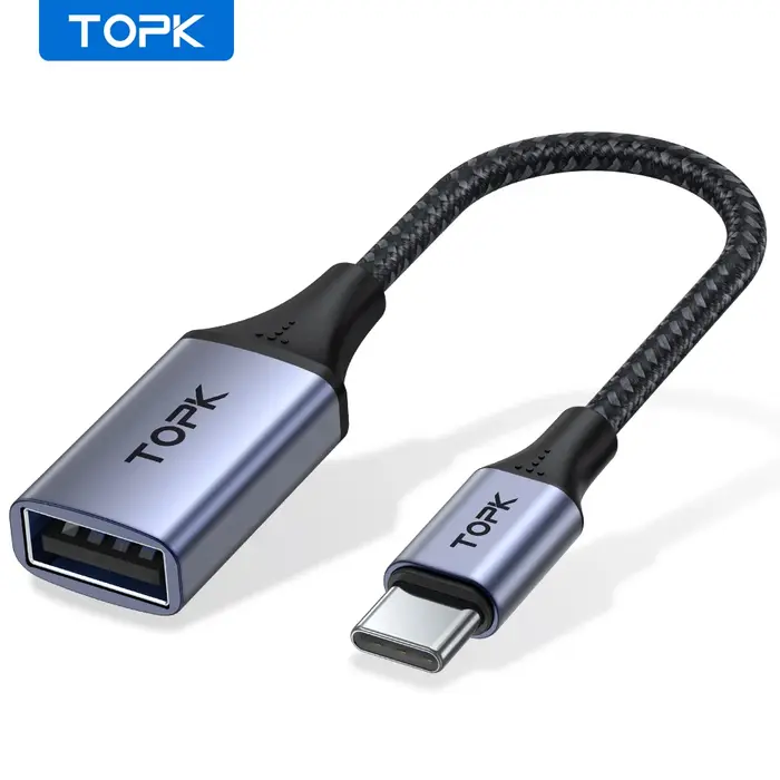 TOPK USB C à USB A Dapter OTG Câble Type C Mâle à USB 3.0 2.0 Femelle Câble pour MacBook Pro Samsung