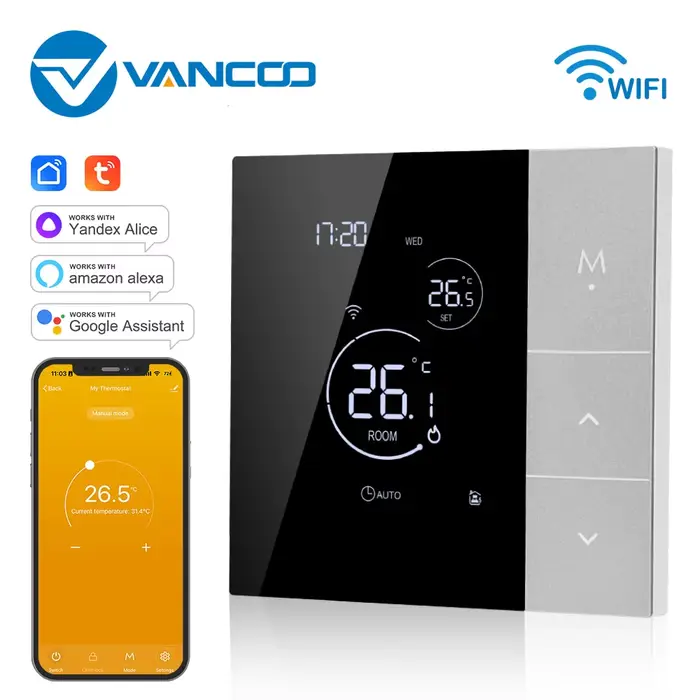 Thermostat intelligent WiFi beok pour contrôle de chauffage électrique, à eau ou à gaz, avec programmation hebdomadaire, contrôle vocal et écran LCD pour maison intelligente occasions spéciales