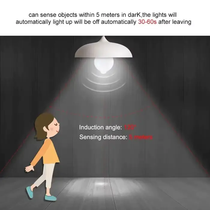 Ampoule LED avec détecteur de mouvement PIR 12W E27
