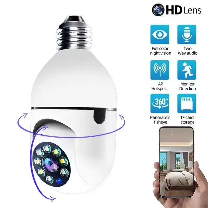 Caméra ampoule sans fil Wifi E27
