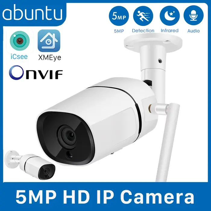 ABUNTU-Caméra de surveillance extérieure IP WiFi HD 2MP/5MP, dispositif de sécurité sans fil, étanch