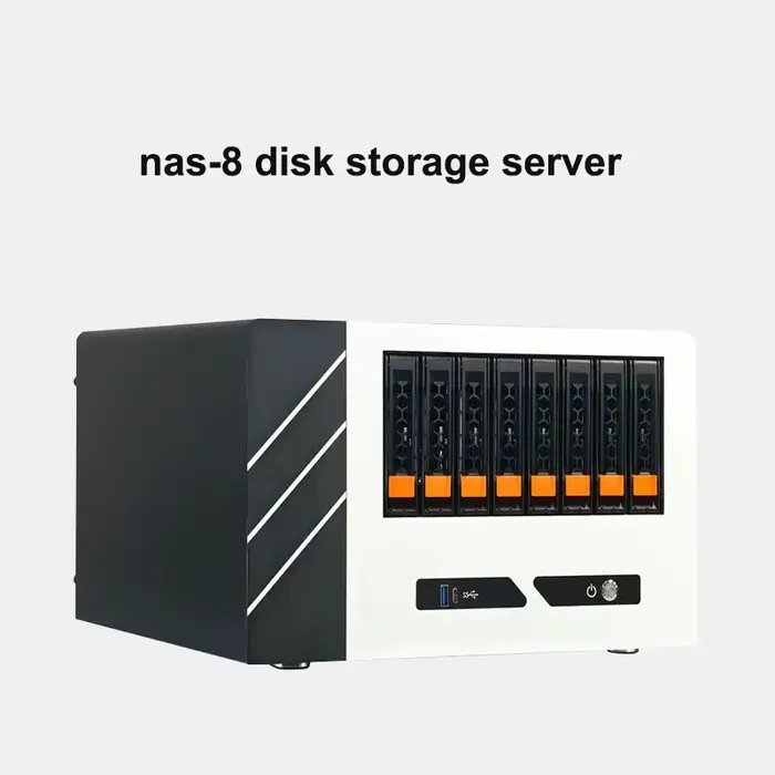 Serveur de stockage de disque Nas-8, fente pour carte PCIE pleine hauteur, carte mère MATX, châssis 