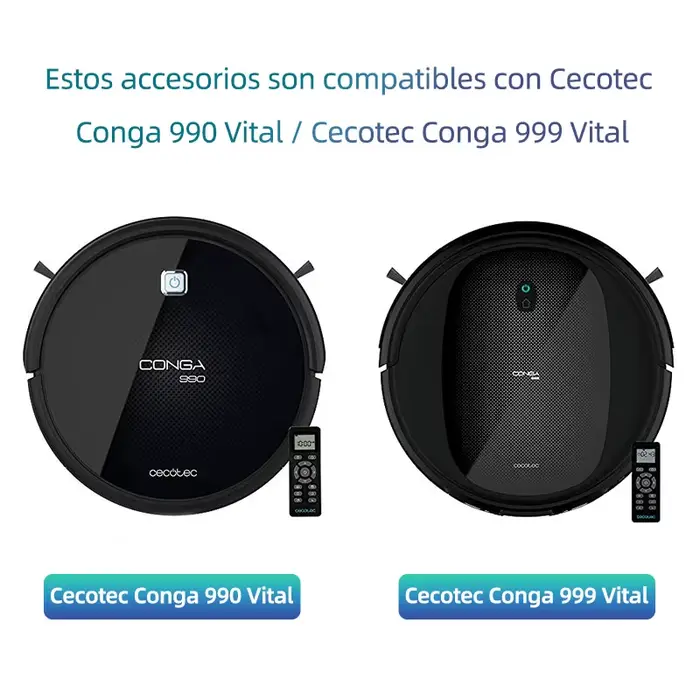 Pièces de rechange pour aspirateur Robot Cecotec Conga 990 Vital / Conga 999 Vital, brosse latérale 