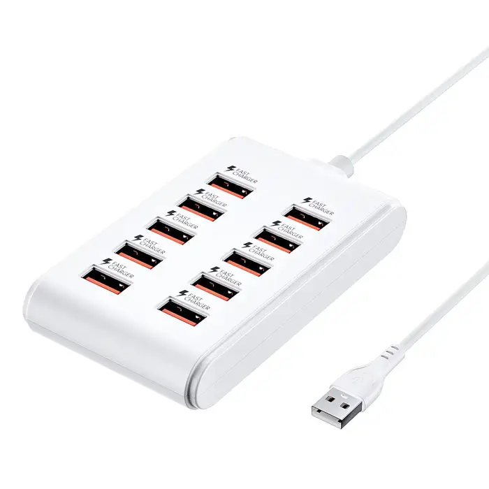 Prise électrique 10 en 1, 10 ports USB, station de charge de bureau, transfert de données haute vite