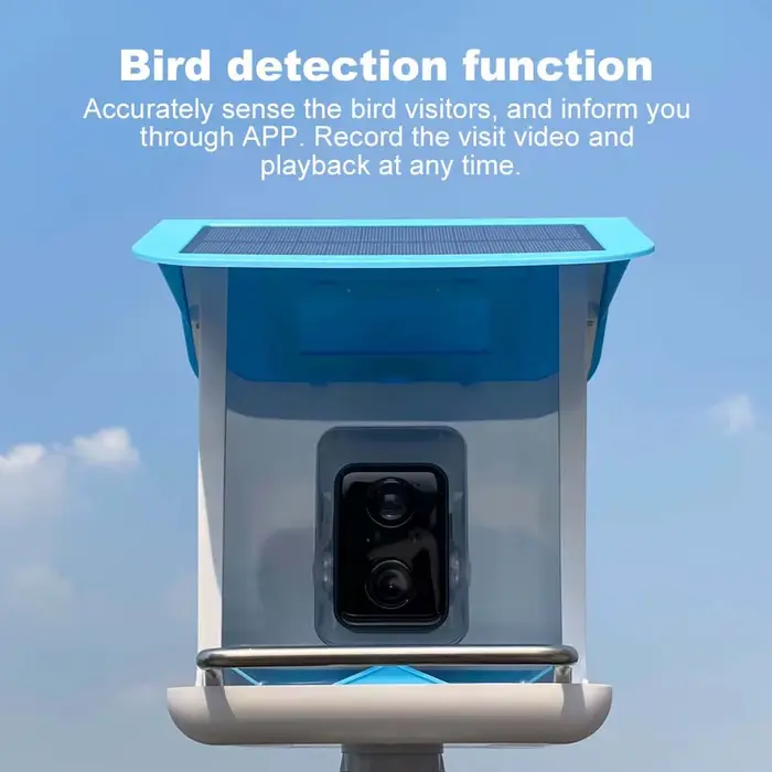 Mangeoire à oiseaux intelligente avec caméra pour l'observation des oiseaux en extérieur, la caméra 