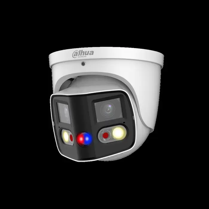 Dahua IPC-PDW3849-A180-AS-PV 2x4MP objectif max 8MP POE EPTZ SMD micro intégré et SPK TiOC IR et caméra IP WizSense AI couleur IP67