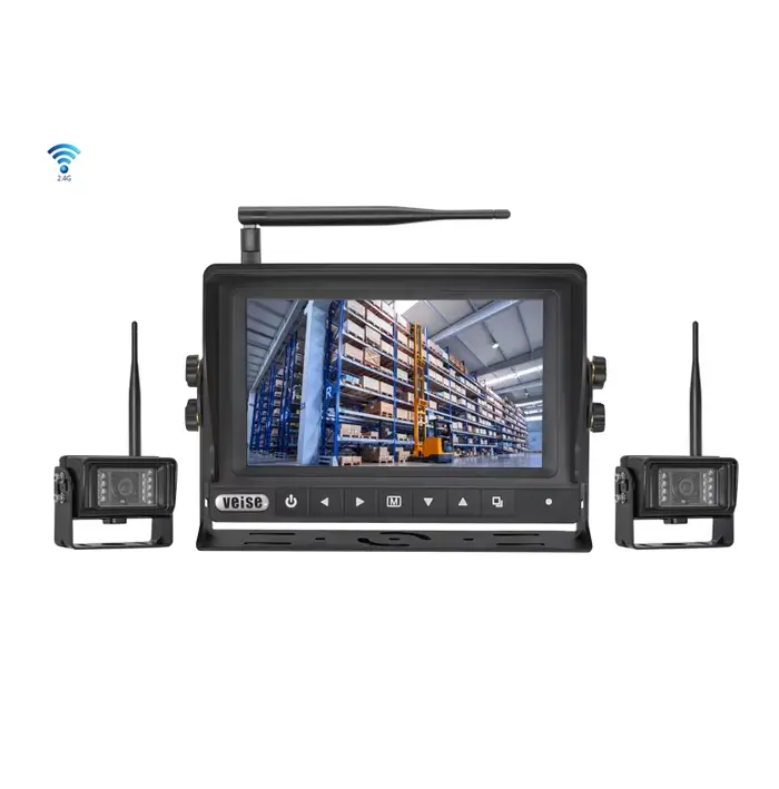 Caméra de recul sans fil 7 pouces avec moniteur de recul pour véhicule + caméra de recul étanche vis