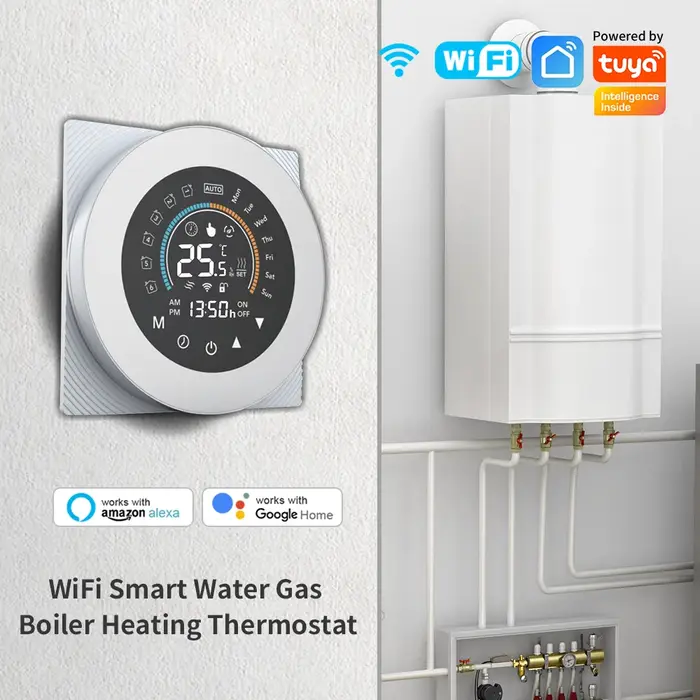 Thermostat Wifi pour chauffage au sol électrique/eau/gaz, écran LCD tactile numérique, contrôle de l