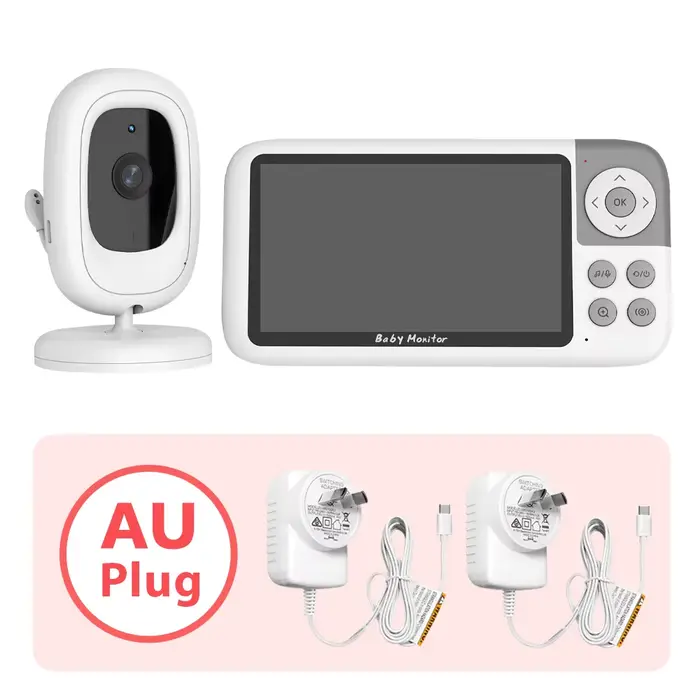Caméra vidéo pour bébé, 5 pouces, 720P, Zoom numérique 3X, Audio bidirectionnel, Vision nocturne aut