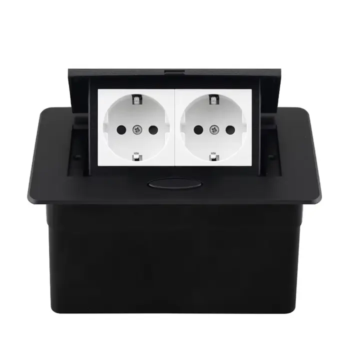Prise Standard ue couvercle en aluminium de bureau prise dissimulée prise de bureau noir argent blan