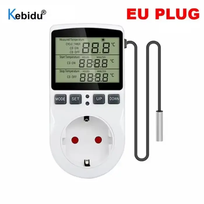 Prise de minuterie ue/US/FR/BR, Thermostat, régulateur de température numérique, prise de courant av