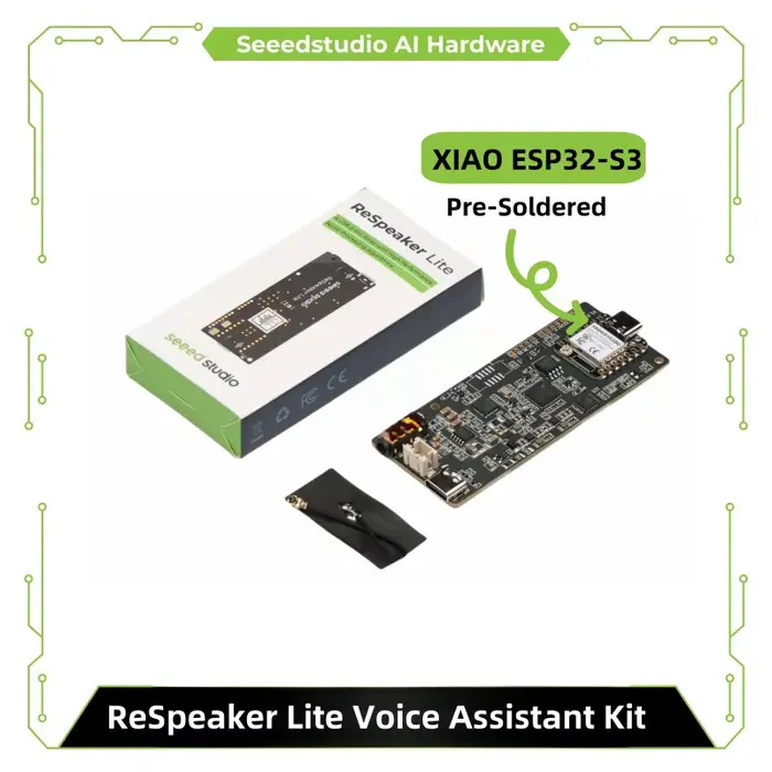 Kit d'assistant vocal ReSpeaker Lite ESPHome Home Assistant avec 2 micros pré-soudés XIAO ESP32S3