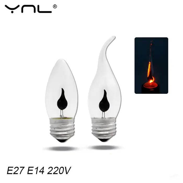 Ampoule de bougie LED E14 E27, ac 220v, émulation Edison, éclairage Vintage, décoration de maison
